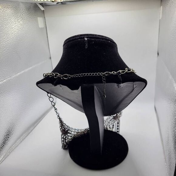 Unique Grunge Glam Floral Chainmaile Necklace - Picture 3 of 6